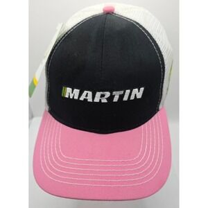 John Deere Martin Trucker Hat Pink‎ Black White Mesh Snapback Cap NWT